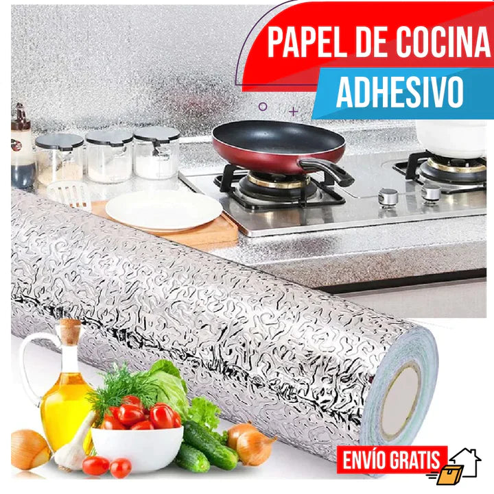 REDODECO Adhesivos de papel de aluminio impermeables para cocina, anti  grasa para encimera, adhesivo de pared, 15.8 x 100 pulgadas